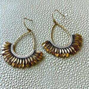 Stella & Dot Pegasus gold earrings